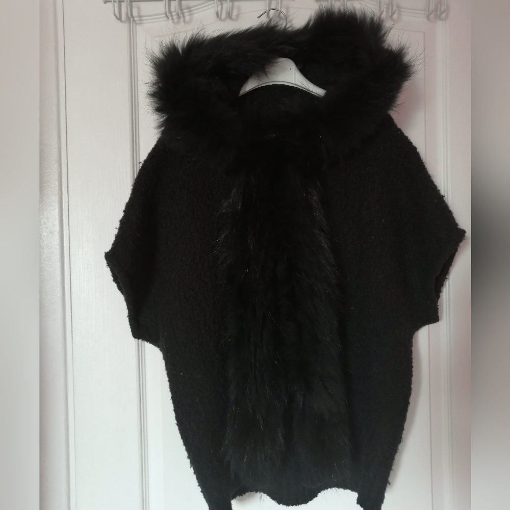RUDSAK hooded vest with real fur collar